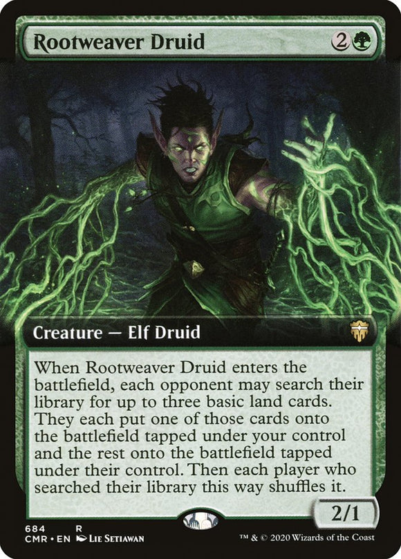 Druida tejedor de raíces (ilustración ampliada) [Commander Legends] 