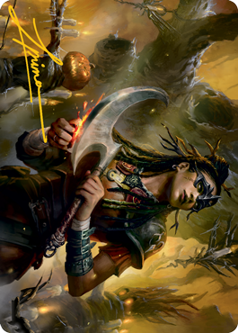 Tarjeta de arte de Centinela de Harvesttide (firma estampada en dorado) [Serie de arte de Innistrad: Midnight Hunt] 