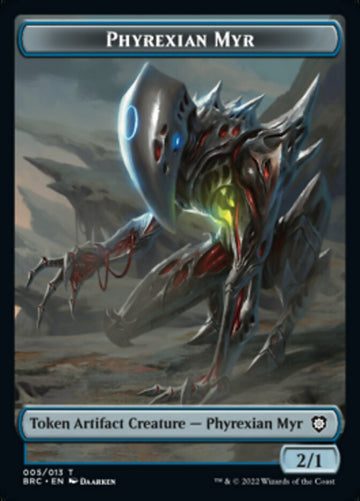 Construct (008) // Phyrexian Myr Double-Sided Token [The Brothers' War Commander Tokens] - 0