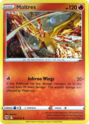 Moltres (021/172) (Holo cosmos) [Espada y escudo: estrellas brillantes] 