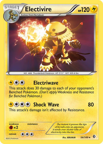 Electivire (54/149) (Exclusiva de la baraja temática) [Blanco y negro: límites cruzados] 
