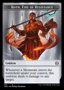 Rebel // Koth, Fire of Resistance Emblem Double-Sided Token [Phyrexia: All Will Be One Tokens]-2