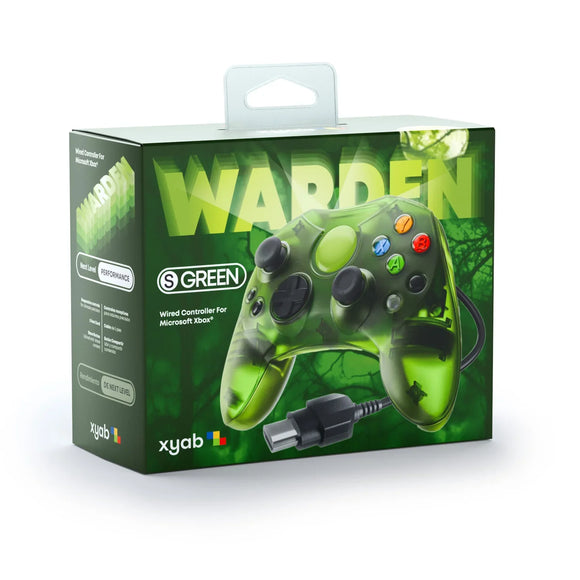 WARDEN Wired Controller for Original Xbox [Clear Green]