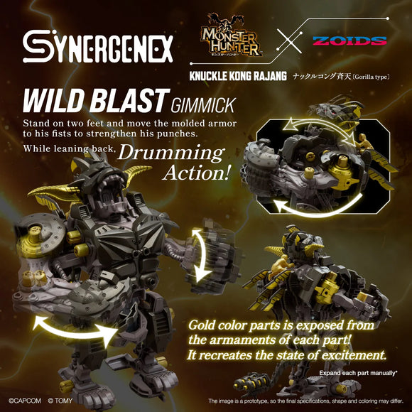 Zoids x Monster Hunter Synergenex Series Knuckle Kong Rajang 1/35 Scale Model Kit