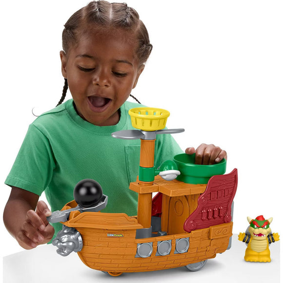 Fisher-Price Little People My Mario Bowser’s Airship & Figure Set Toddler Toy