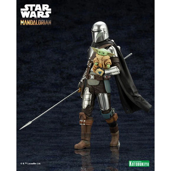 Star Wars ArtFX The Mandalorian & Grogu with Beskar Staff Statue