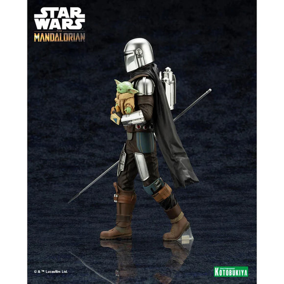 Star Wars ArtFX The Mandalorian & Grogu with Beskar Staff Statue