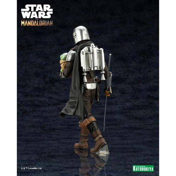 Star Wars ArtFX The Mandalorian & Grogu with Beskar Staff Statue