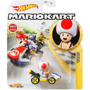 Hot Wheels Mario Kart Toad Diecast Car (Standard Kart)