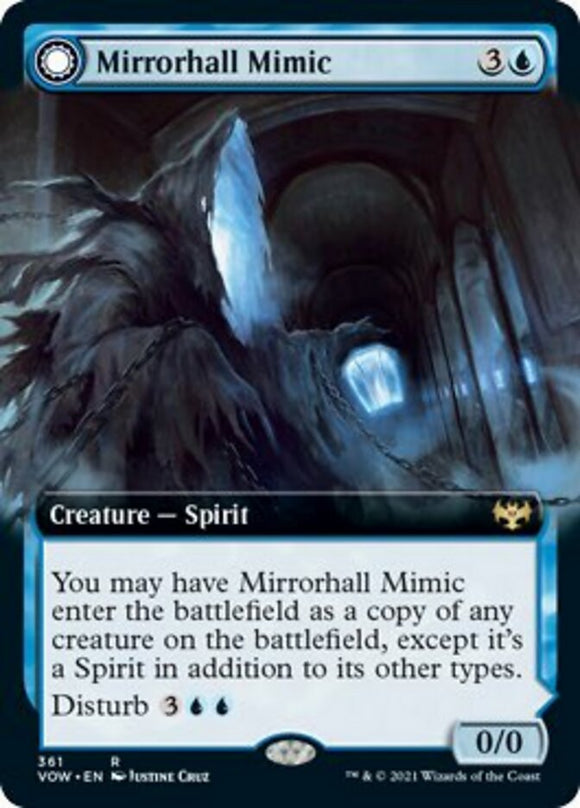 Mímica de Mirrorhall // Mimetismo espantoso (ilustración extendida) [Innistrad: Crimson Vow] 