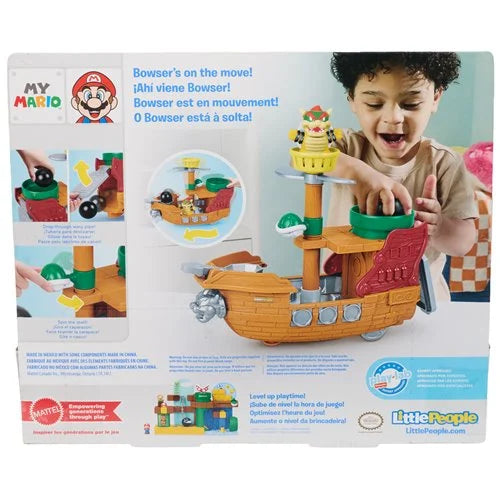 Fisher-Price Little People My Mario Bowser’s Airship & Figure Set Toddler Toy