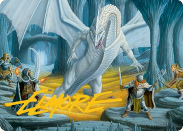 Tarjeta de arte de la Cueva del Dragón de Hielo (firma estampada en dorado) [Serie de arte de Dungeons &amp; Dragons: Adventures in the Forgotten Realms] 