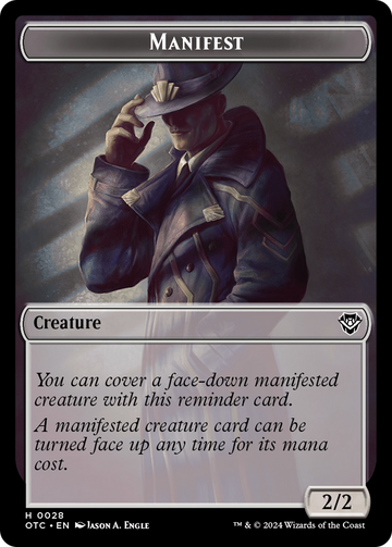 Boar // Manifest Double-Sided Token [Outlaws of Thunder Junction Commander Tokens] - 0