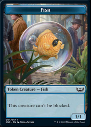 Clue // Fish Double-Sided Token [Streets of New Capenna Commander Tokens] - 0