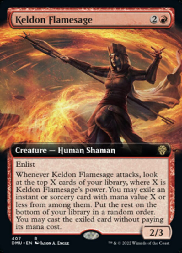 Keldon Flamesage (ilustración extendida) [Dominaria United] 