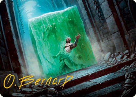 Tarjeta de arte con forma de cubo gelatinoso (firma estampada en dorado) [Serie de arte Dungeons &amp; Dragons: Adventures in the Forgotten Realms] 