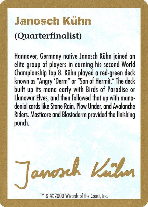 Janosch Kuhn Bio (2000) [Barajas del Campeonato Mundial 2000] 