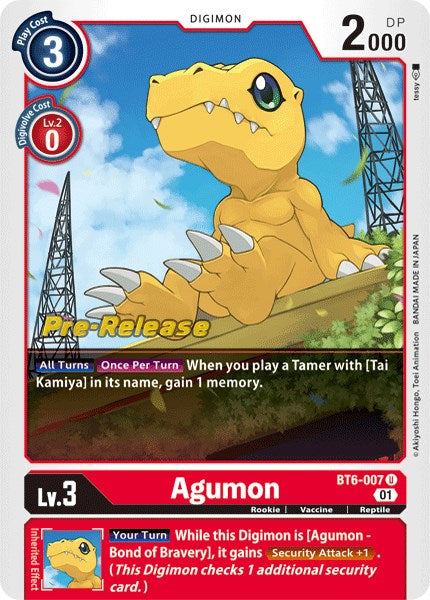 Agumon [BT6-007] [Tarjetas de prelanzamiento de Double Diamond] 
