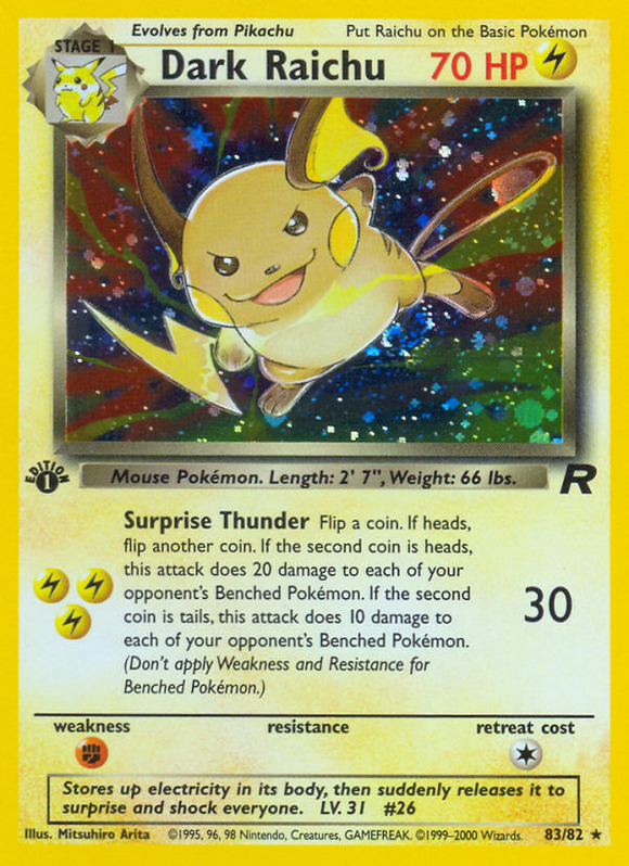 Dark Raichu (83/82) [Equipo Rocket 1.ª edición] 