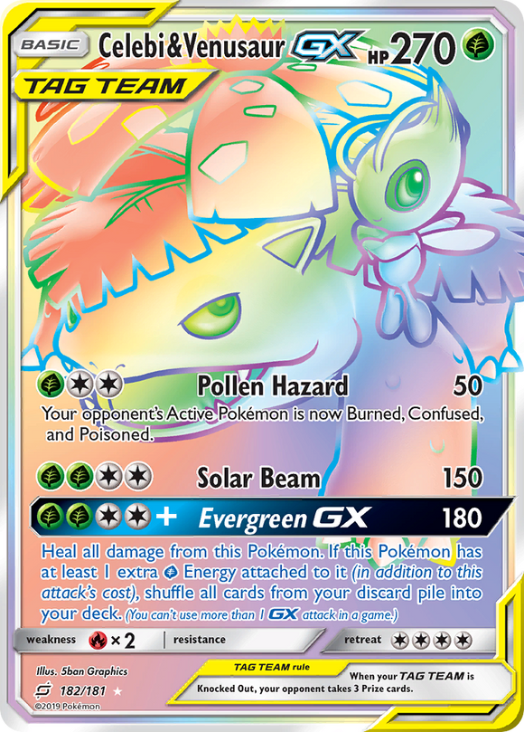 Celebi y Venusaur GX (182/181) [Sol y Luna: Forman equipo] 