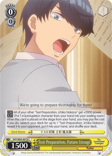 Preparación para el examen, Futaro Uesugi (5HY/W83-E019 C) [Las quintillizas por excelencia] 