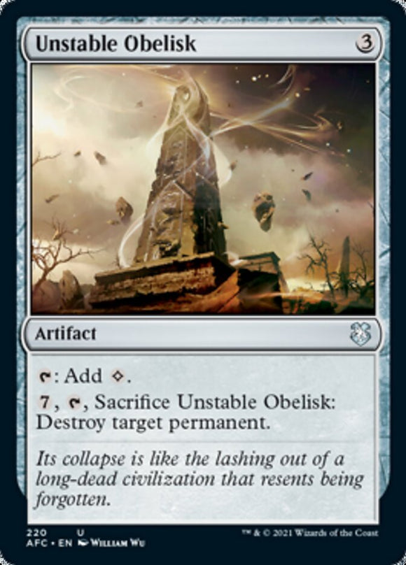 Obelisco inestable [Comandante de Dungeons &amp; Dragons: Adventures in the Forgotten Realms] 