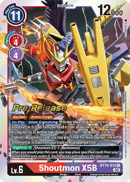 Shoutmon X5B [BT10-015] [Tarjetas de prelanzamiento de Xros Encounter] 