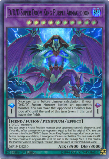 D/D/D Super Doom King Purple Armageddon [MP19-EN230] Super Raro 