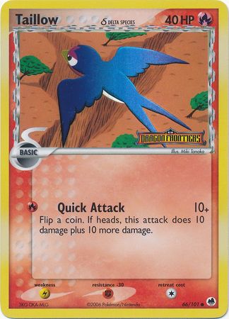 Taillow (66/101) (Especie Delta) (Estampado) [EX: Dragon Frontiers] 
