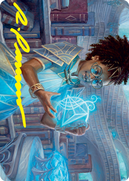 Tarjeta de arte de Zimone, Prodigy Quandrix (firma estampada en oro) [Serie de arte de Strixhaven: School of Mages] 
