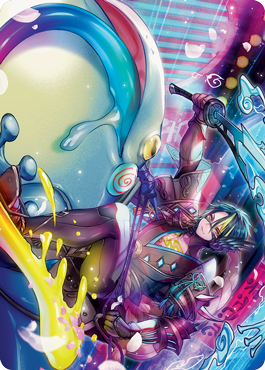 Tarjeta de arte de Tatsunari, jinete de sapo [Serie de arte de Kamigawa: Neon Dynasty] 
