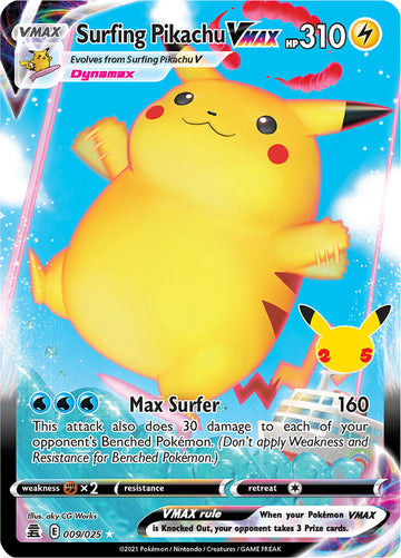 Pikachu surfista VMAX (009/025) [Celebraciones: 25.º aniversario] 