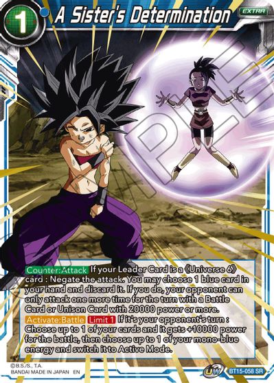 La determinación de una hermana (BT15-058) [Enfrentamiento entre saiyanos] 