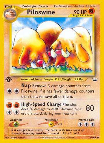 Piloswine (36/64) [Neo Revelation 1.ª edición] 