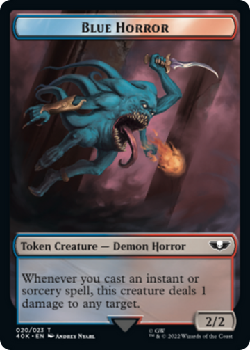 Spawn // Blue Horror Double-Sided (Surge Foil) [Warhammer 40,000 Tokens] - 0