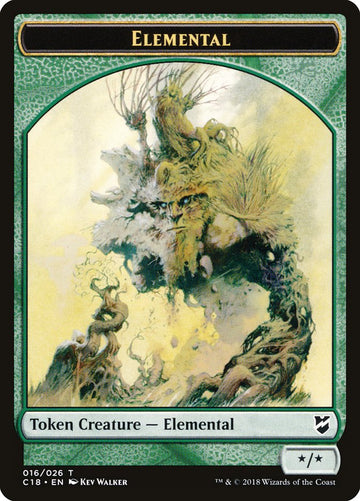 Cat Warrior // Elemental Double-Sided Token [Commander 2018 Tokens] - 0