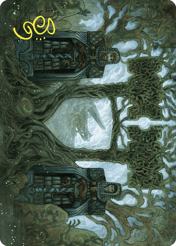 Tarjeta de arte de la Corte de Garenbrig (firma estampada en oro) [Serie de arte Wilds of Eldraine] 