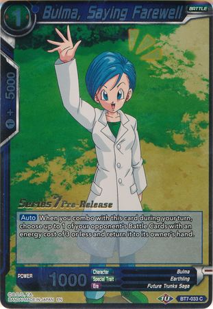 Bulma, diciendo adiós (BT7-033_PR) [Promociones de prelanzamiento de El asalto de los Saiyans] 