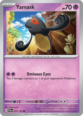 Yamask (075/182) [Scarlet &amp; Violet: Grieta de la paradoja] 