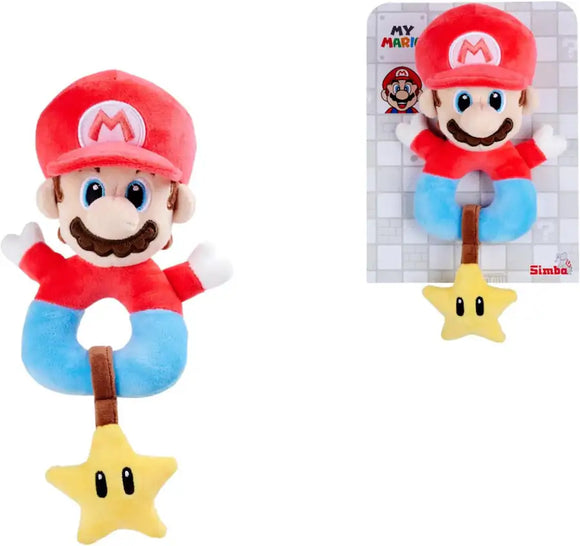 My Mario - Baby Activity Grabber 6" Plush with Rattle for Infants & Newborns