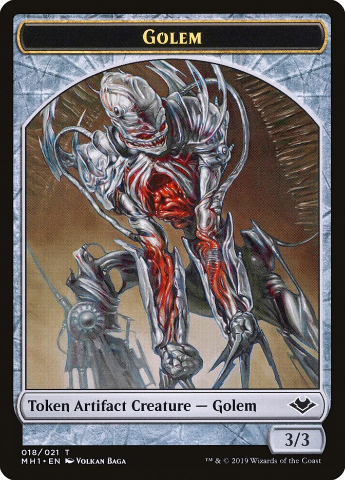 Zombie // Golem Double-Sided Token [Modern Horizons Tokens] - 0