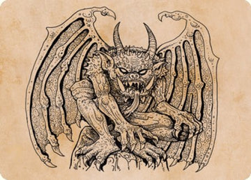 Tarjeta de arte de la gárgola del claustro (escaparate) [Serie de arte de Dungeons &amp; Dragons: Adventures in the Forgotten Realms] 