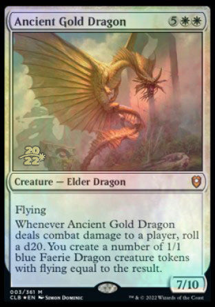 Dragón dorado antiguo [Promociones de prelanzamiento de Commander Legends: Battle for Baldur's Gate] 
