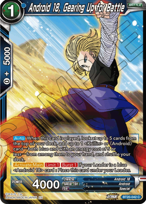 Androide 18, preparándose para la batalla (BT20-042) [Poder absorbido] 