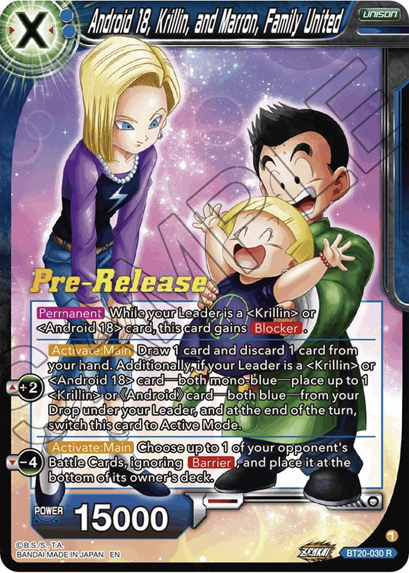 Androide 18, Krillin y Maron, Familia Unida (BT20-030) [Promociones de prelanzamiento de Power Absorbed] 