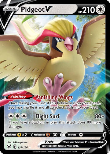 Pidgeot V (137/196) [Espada y escudo: origen perdido] 