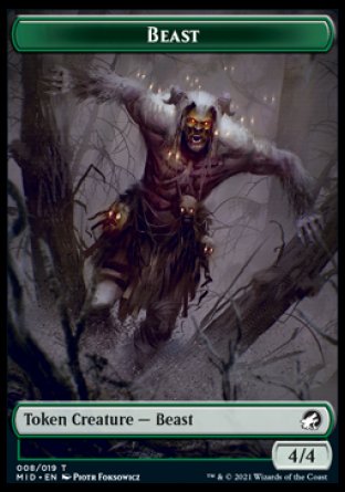 Clue // Beast (008) Double-Sided Token [Innistrad: Midnight Hunt Tokens] - 0