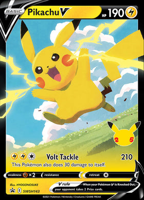 Pikachu V (SWSH143) (Celebraciones) [Promociones de Sword &amp; Shield: Black Star] 