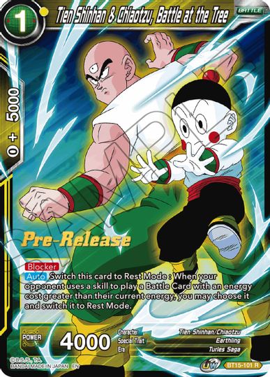 Tien Shinhan y Chiaotzu, batalla en el árbol (BT15-101) [Promociones de prelanzamiento de Saiyan Showdown] 