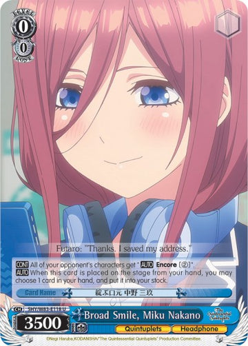 Broad Smile, Miku Nakano (5HY/W83-E118 U) [The Quintessential Quintuplets]